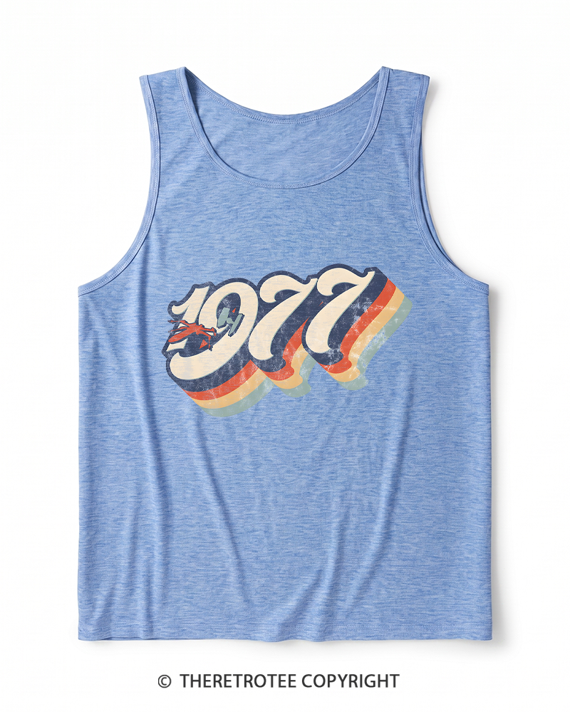 TheRetroTee 1977 Retro Dog Fight Heather Tank Top