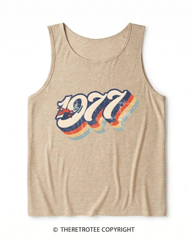 TheRetroTee 1977 Retro Dog Fight Heather Tank Top