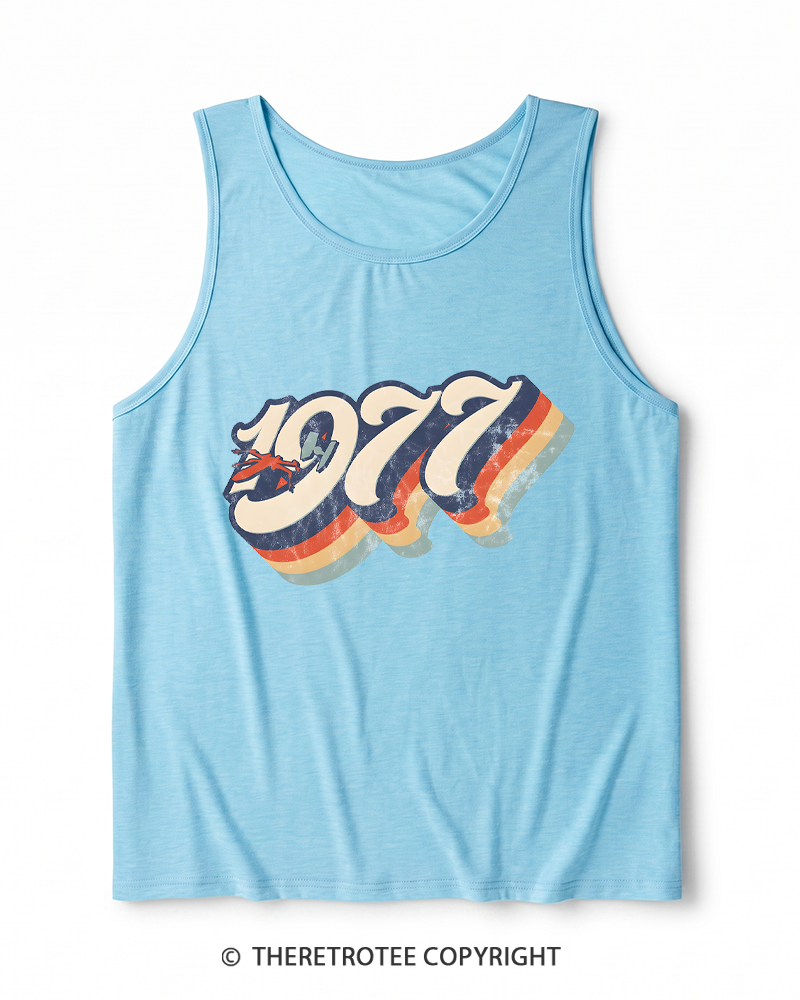 TheRetroTee 1977 Retro Dog Fight Heather Tank Top
