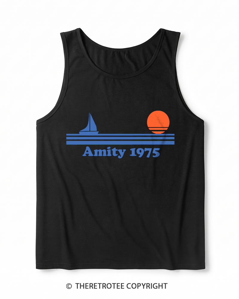 TheRetroTee Classic Stripes 1970s Heather Tank Top