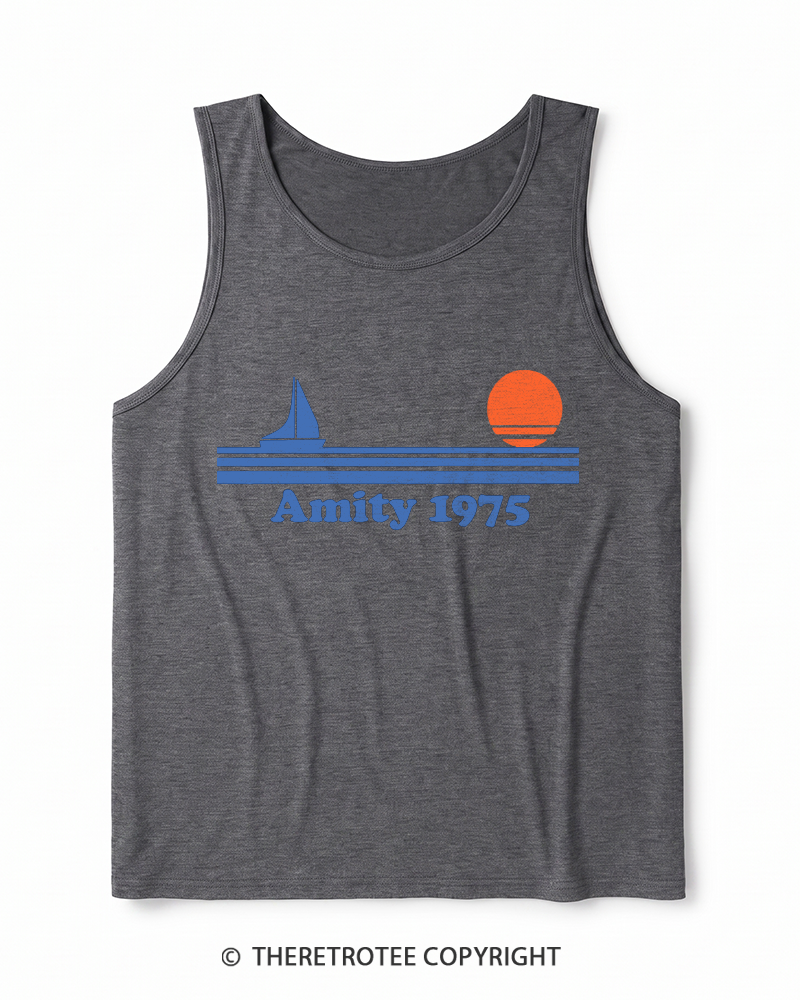 TheRetroTee Classic Stripes 1970s Heather Tank Top