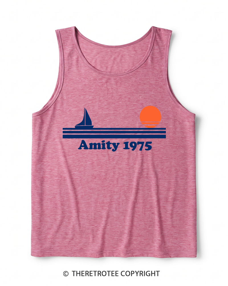TheRetroTee Classic Stripes 1970s Heather Tank Top