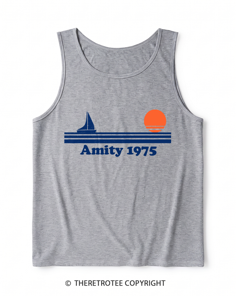 TheRetroTee Classic Stripes 1970s Heather Tank Top