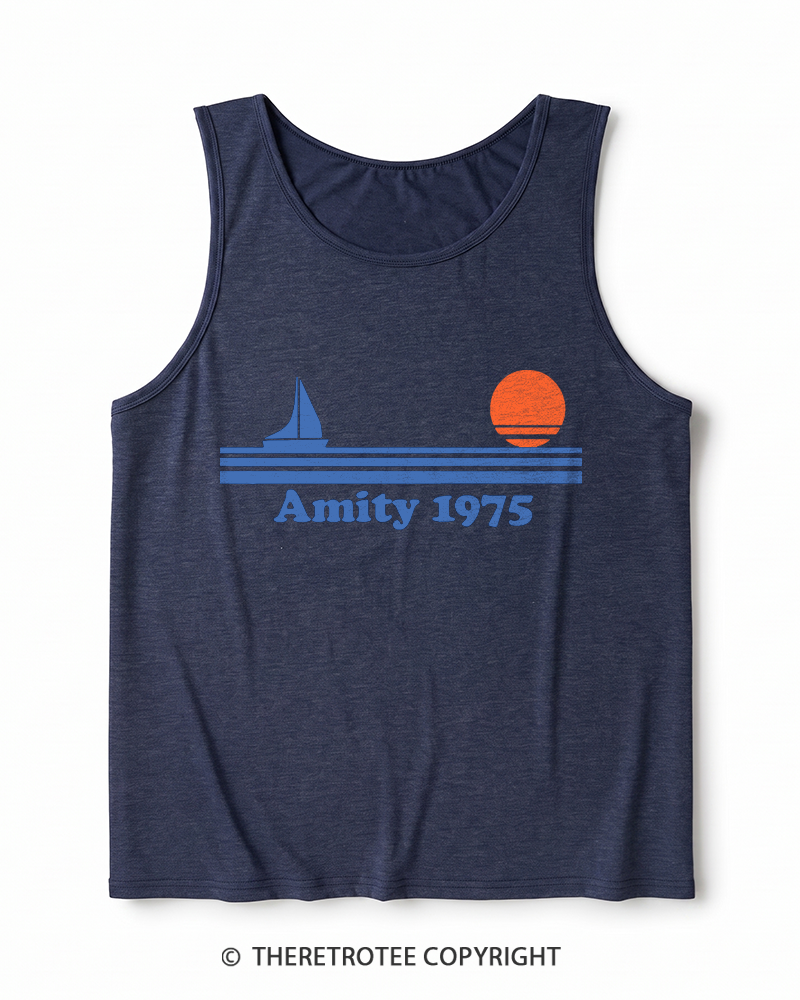 TheRetroTee Classic Stripes 1970s Heather Tank Top