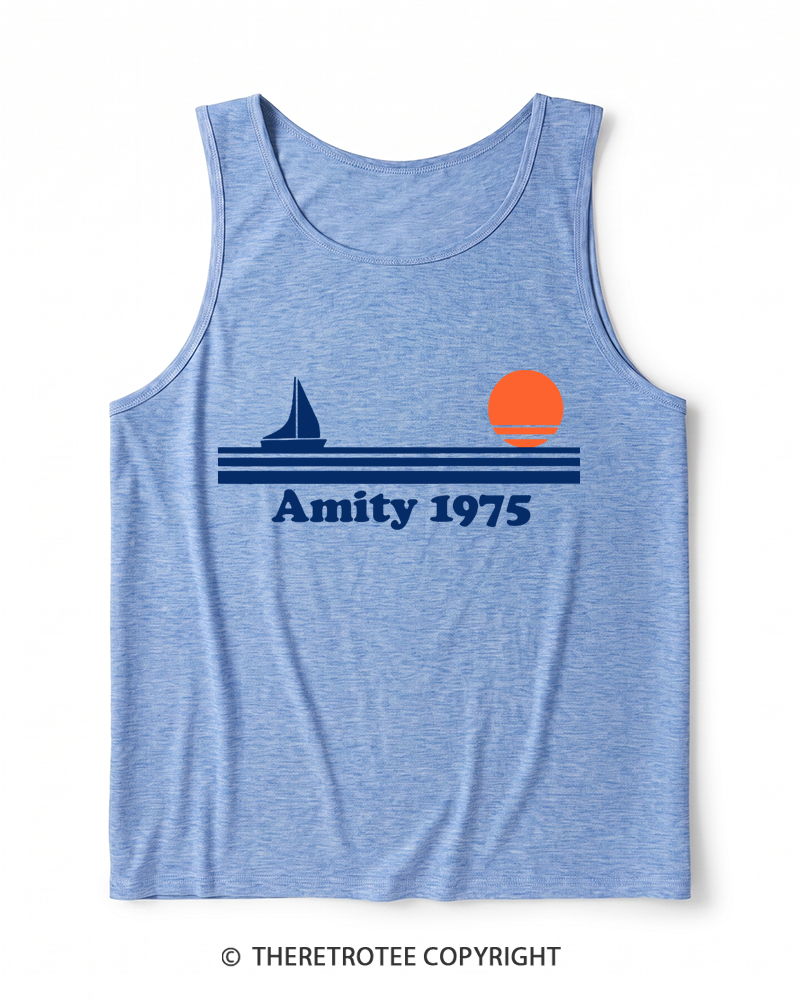 TheRetroTee Classic Stripes 1970s Heather Tank Top