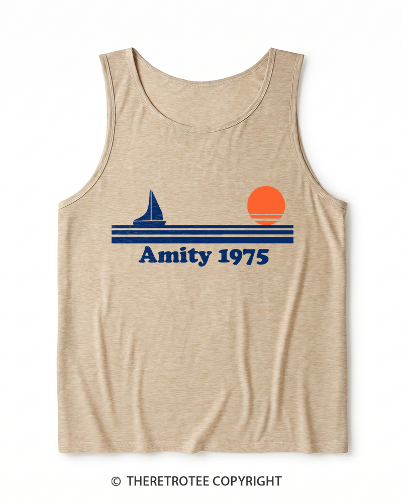TheRetroTee Classic Stripes 1970s Heather Tank Top