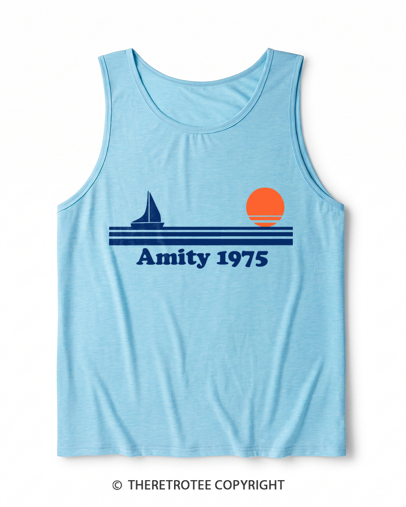 TheRetroTee Classic Stripes 1970s Heather Tank Top