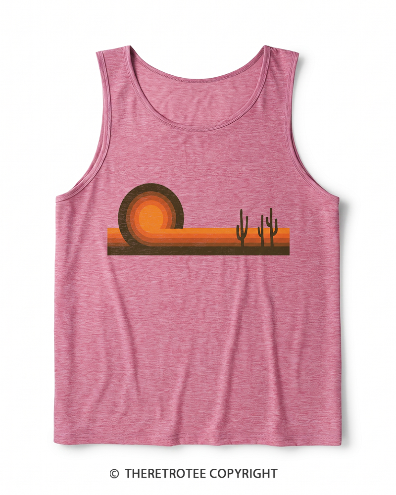TheRetroTee Desert Horizons 1970s Heather Tank Top
