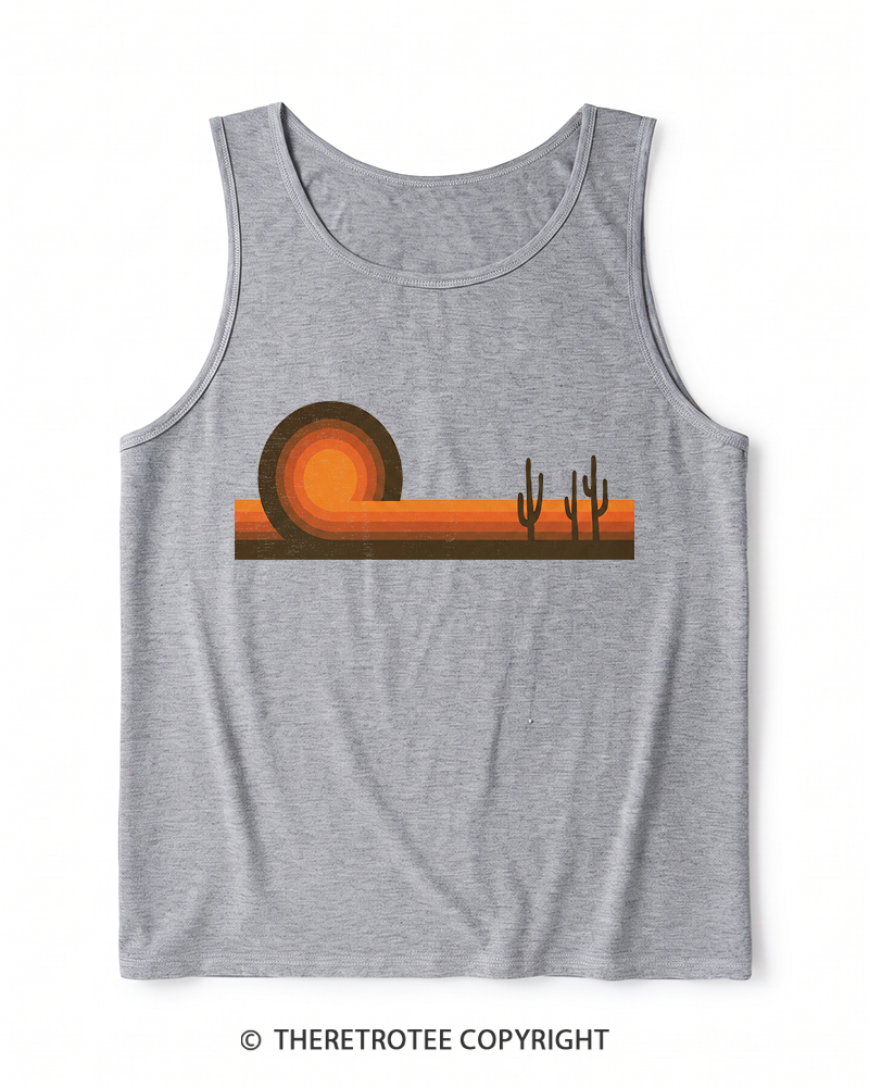 TheRetroTee Desert Horizons 1970s Heather Tank Top