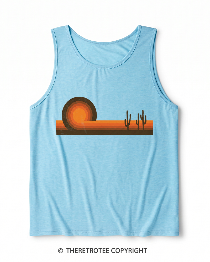 TheRetroTee Desert Horizons 1970s Heather Tank Top