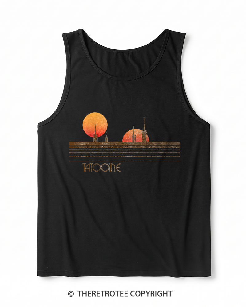 TheRetroTee Galaxy 1980s Heather Tank Top