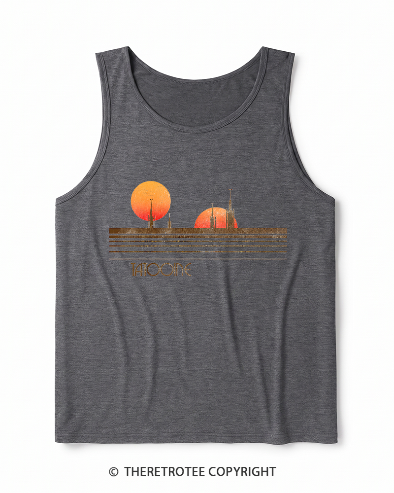 TheRetroTee Galaxy 1980s Heather Tank Top