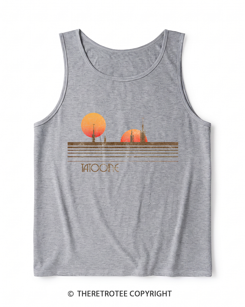 TheRetroTee Galaxy 1980s Heather Tank Top
