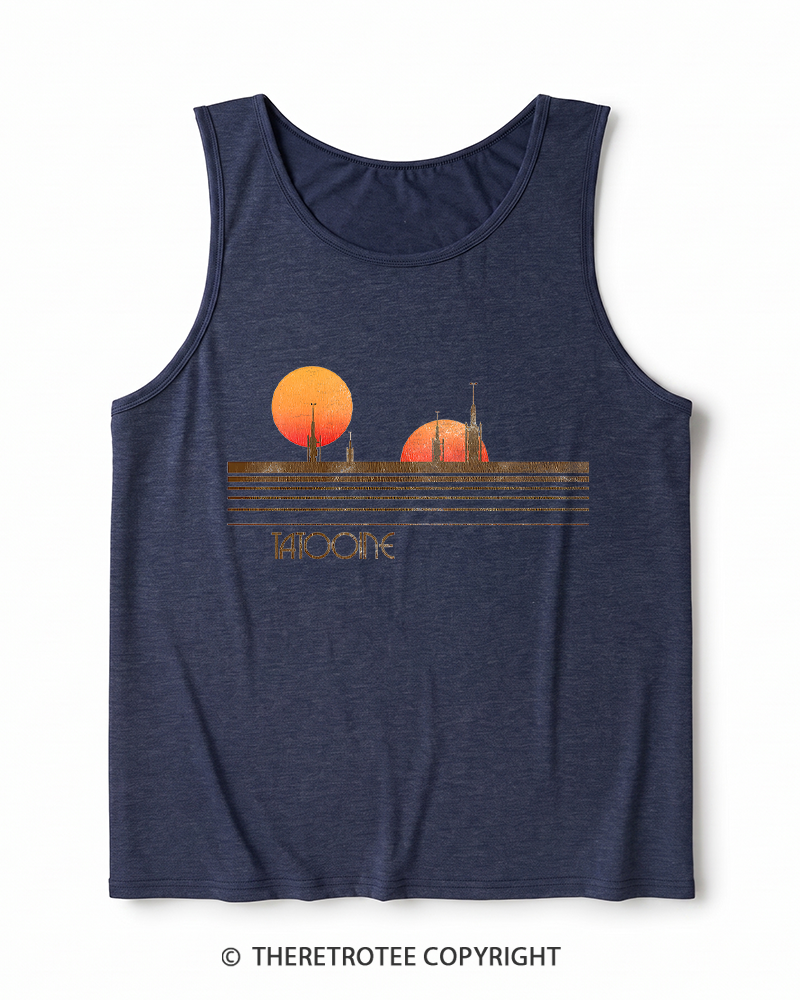 TheRetroTee Galaxy 1980s Heather Tank Top