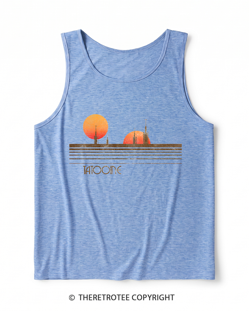 TheRetroTee Galaxy 1980s Heather Tank Top