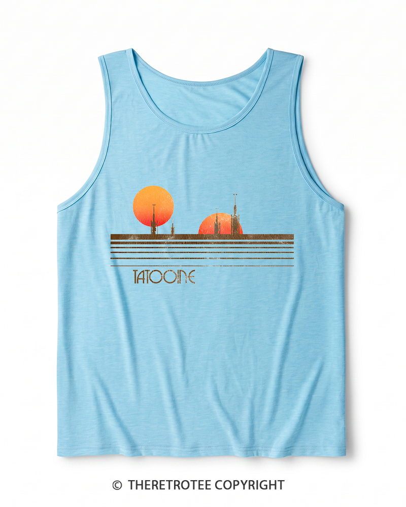 TheRetroTee Galaxy 1980s Heather Tank Top