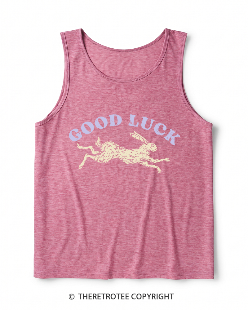 TheRetroTee Good Luck 1970s Heather Tank Top