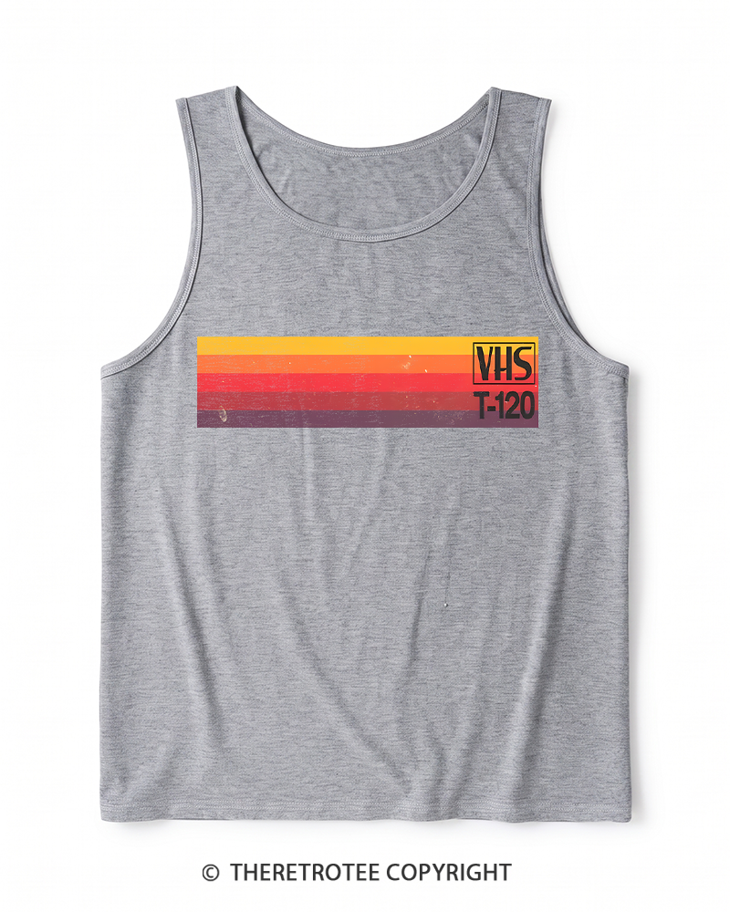 TheRetroTee Vintage VHS Nostalgia Graphic 1980s Heather Tank Top