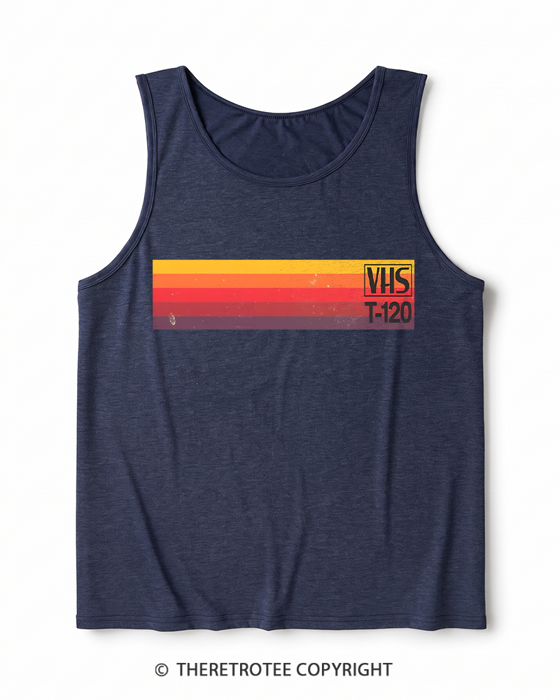 TheRetroTee Vintage VHS Nostalgia Graphic 1980s Heather Tank Top
