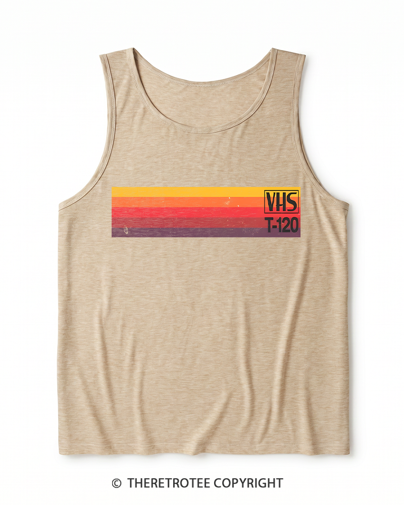 TheRetroTee Vintage VHS Nostalgia Graphic 1980s Heather Tank Top