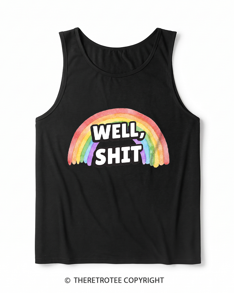 TheRetroTee Well Sht Snarky Sarcastic 1970s Heather Tank Top