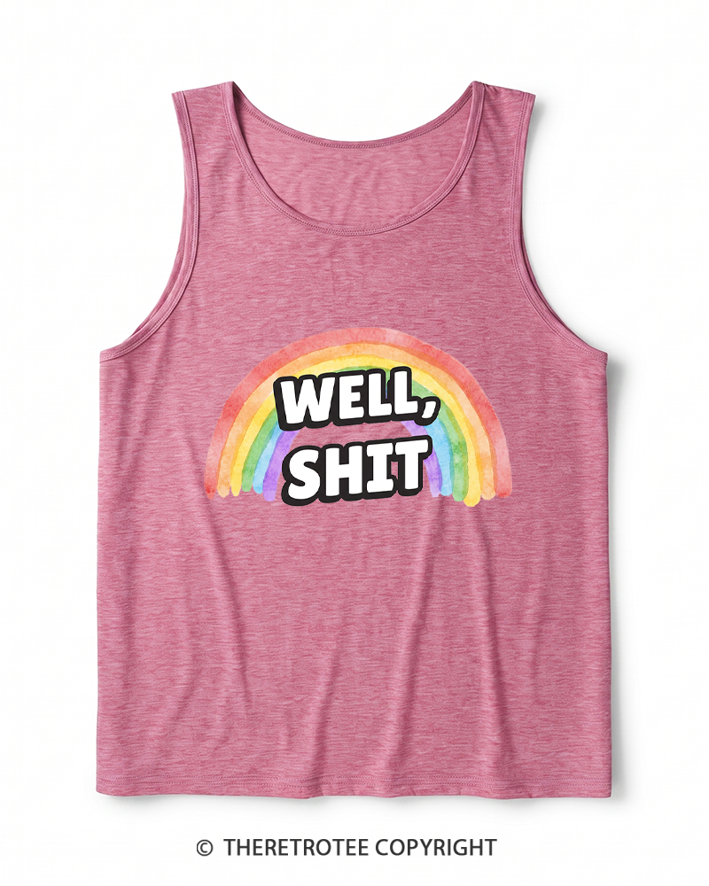 TheRetroTee Well Sht Snarky Sarcastic 1970s Heather Tank Top