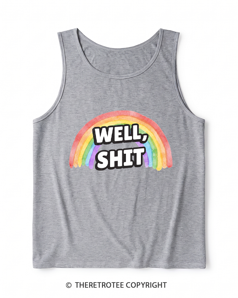 TheRetroTee Well Sht Snarky Sarcastic 1970s Heather Tank Top