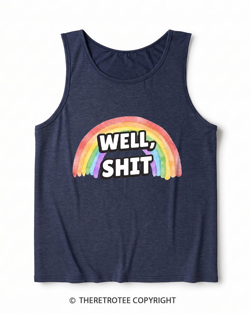 TheRetroTee Well Sht Snarky Sarcastic 1970s Heather Tank Top