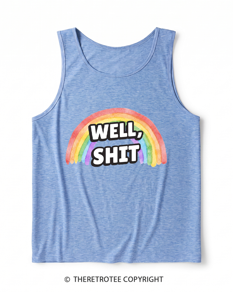 TheRetroTee Well Sht Snarky Sarcastic 1970s Heather Tank Top