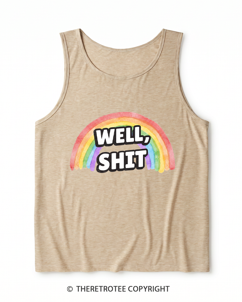TheRetroTee Well Sht Snarky Sarcastic 1970s Heather Tank Top