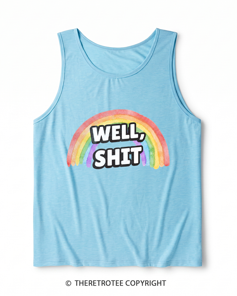 TheRetroTee Well Sht Snarky Sarcastic 1970s Heather Tank Top