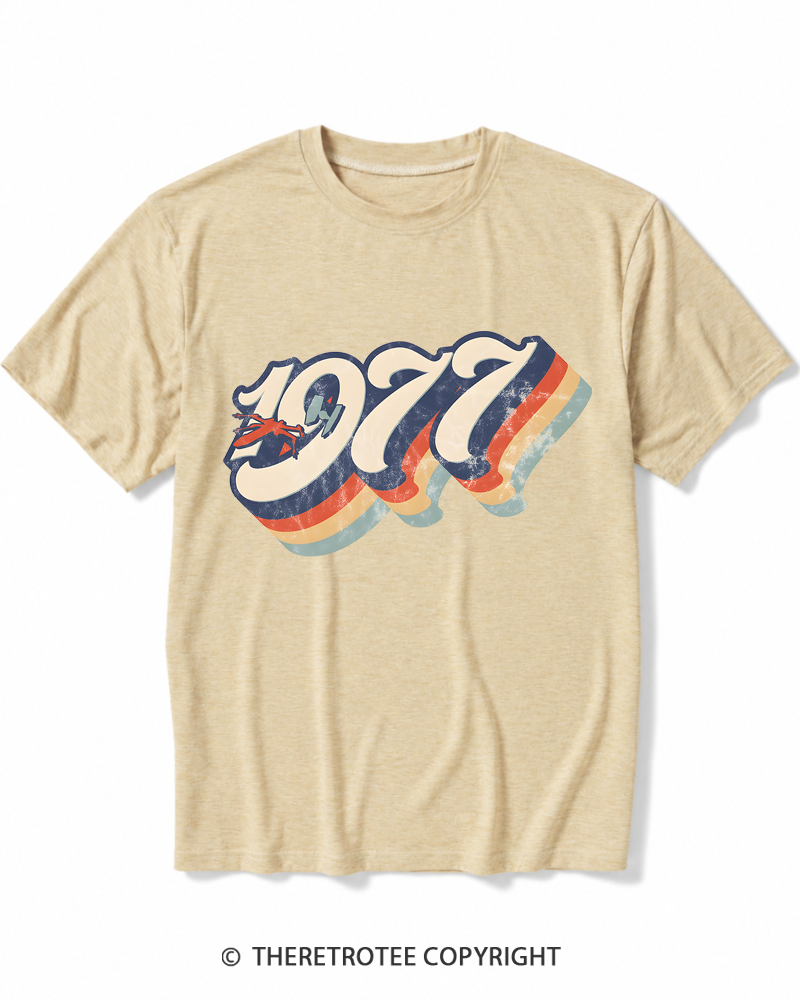 TheRetroTee 1977 Retro Dog Fight Heather T-Shirt