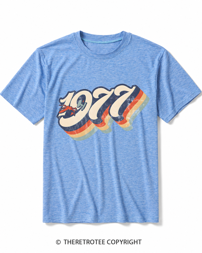 TheRetroTee 1977 Retro Dog Fight Heather T-Shirt