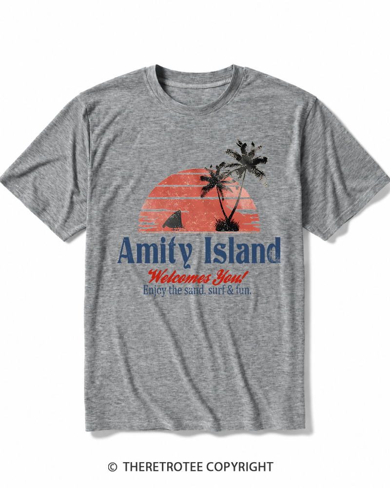 TheRetroTee Enjoy The Sand 1970s Heather T-Shirt