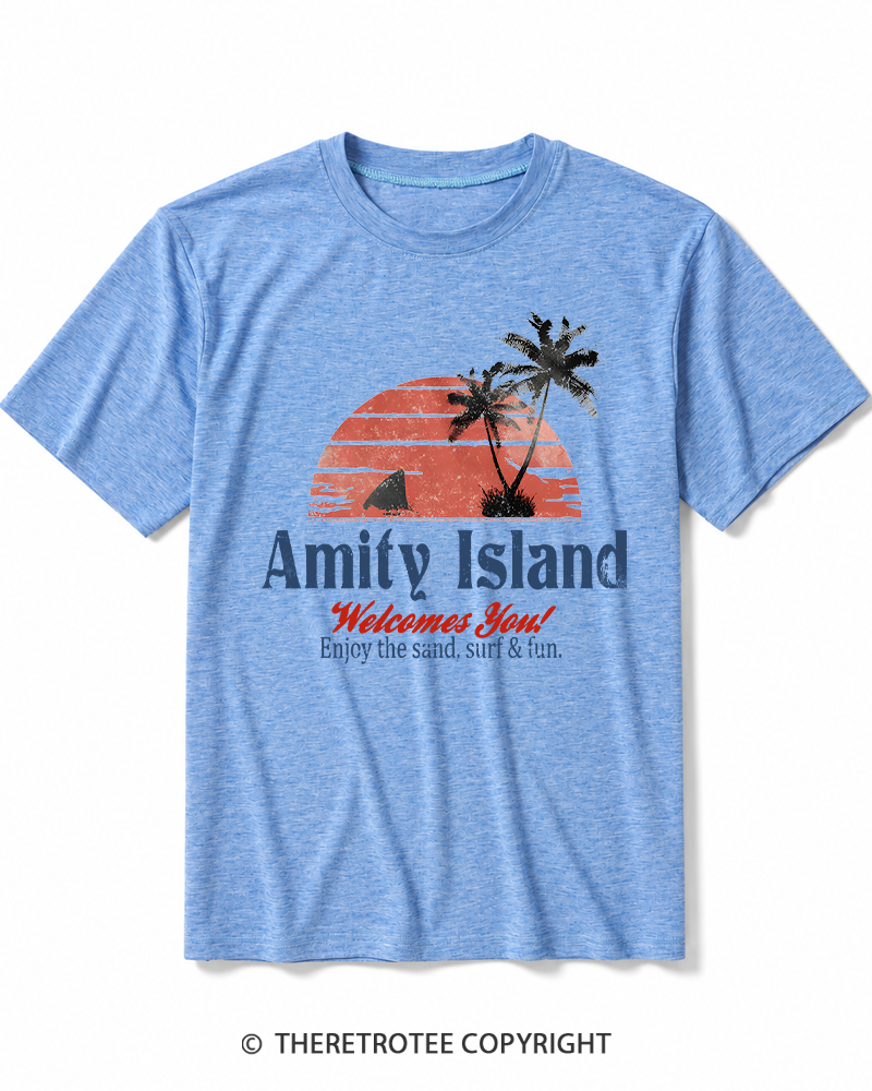 TheRetroTee Enjoy The Sand 1970s Heather T-Shirt