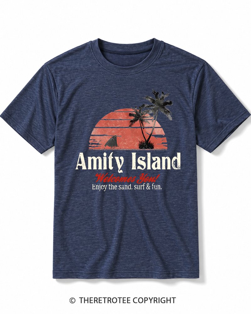 TheRetroTee Enjoy The Sand 1970s Heather T-Shirt