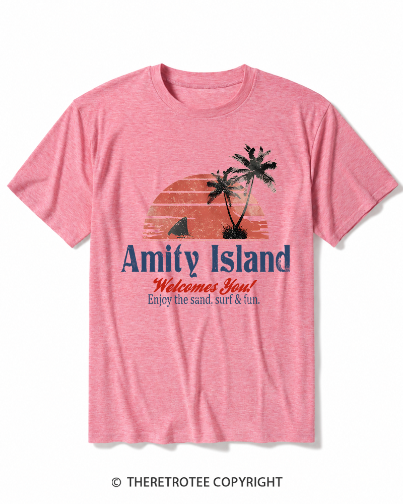 TheRetroTee Enjoy The Sand 1970s Heather T-Shirt