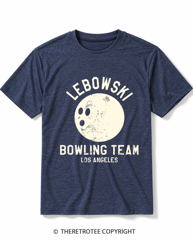 TheRetroTee Lebowski Bowling Team Los Angeles 1980s Heather T-Shirt