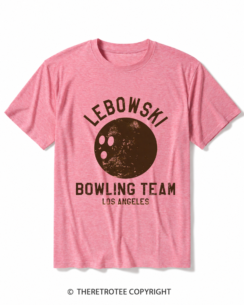 TheRetroTee Lebowski Bowling Team Los Angeles 1980s Heather T-Shirt