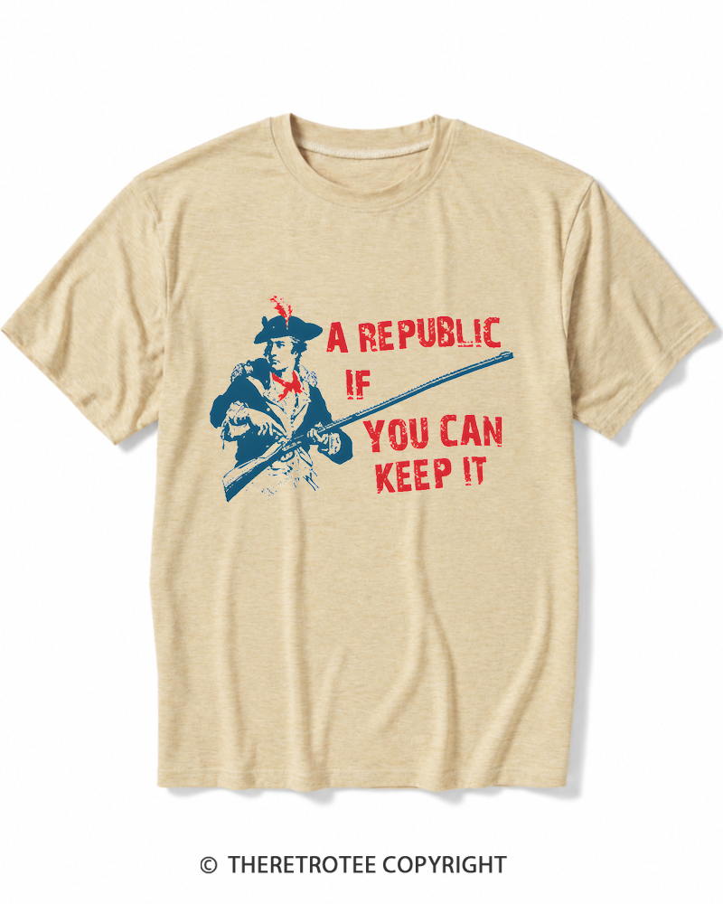 TheRetroTee A Republic If You Can Keep It 1787 Heather T-Shirt