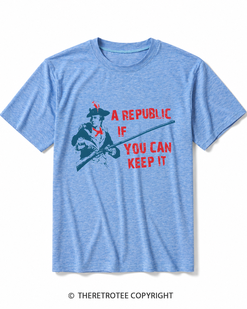 TheRetroTee A Republic If You Can Keep It 1787 Heather T-Shirt