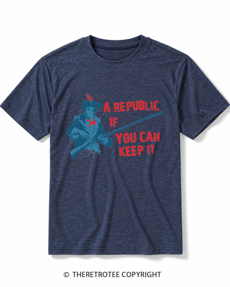 TheRetroTee A Republic If You Can Keep It 1787 Heather T-Shirt
