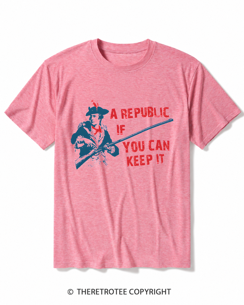 TheRetroTee A Republic If You Can Keep It 1787 Heather T-Shirt