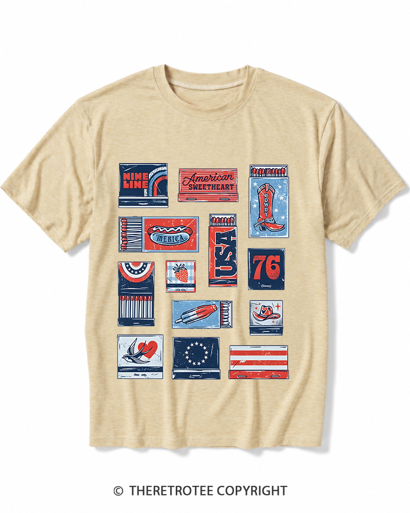TheRetroTee American Summer Matchbook Heather T-Shirt