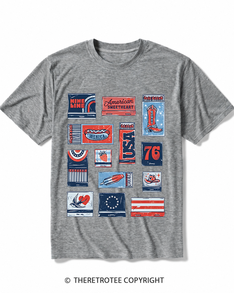 TheRetroTee American Summer Matchbook Heather T-Shirt