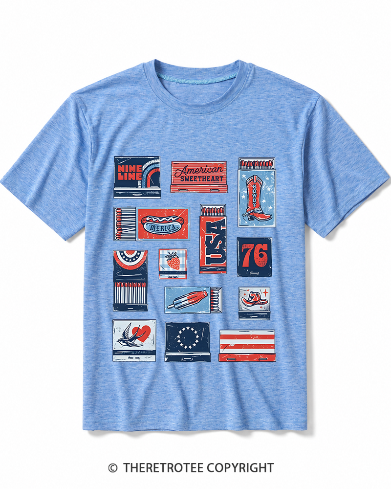 TheRetroTee American Summer Matchbook Heather T-Shirt