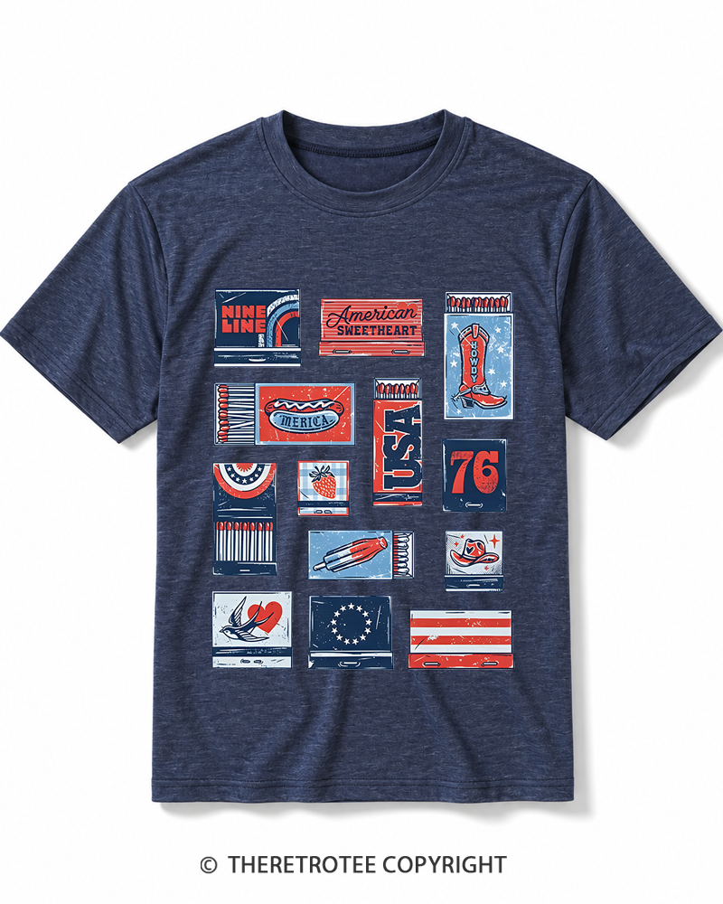 TheRetroTee American Summer Matchbook Heather T-Shirt