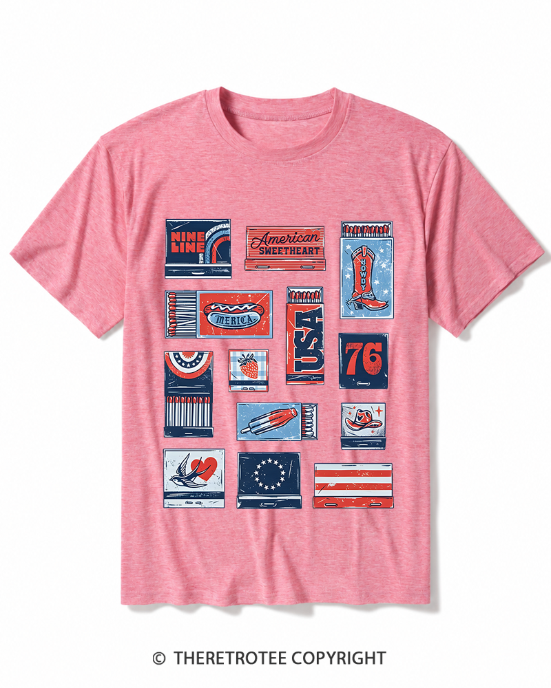 TheRetroTee American Summer Matchbook Heather T-Shirt