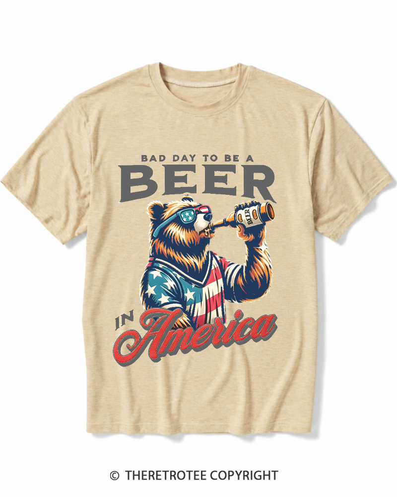 TheRetroTee Bad Day To Be A Beer In America Heather T-Shirt