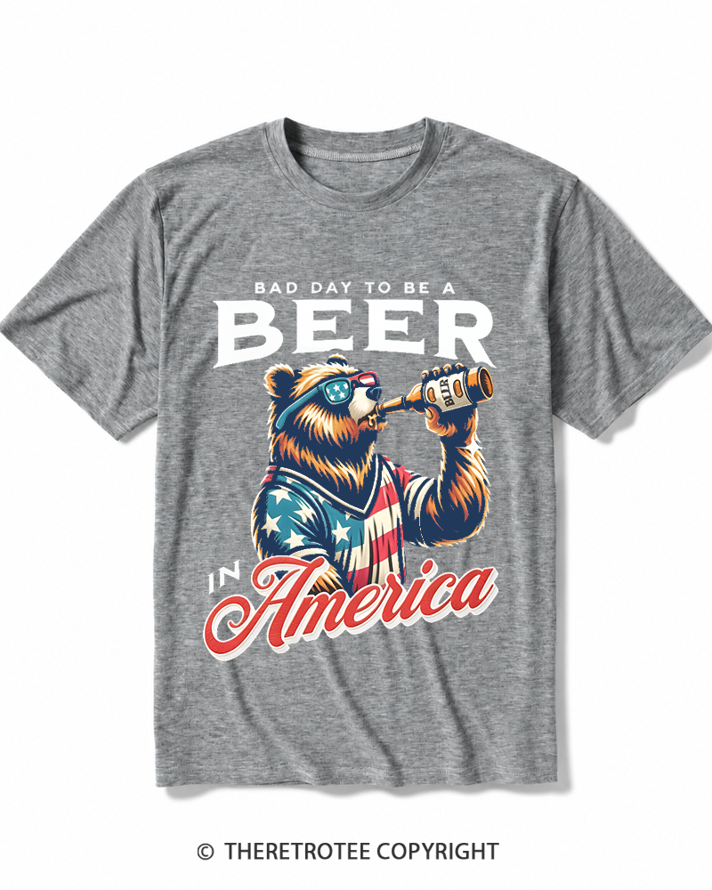 TheRetroTee Bad Day To Be A Beer In America Heather T-Shirt
